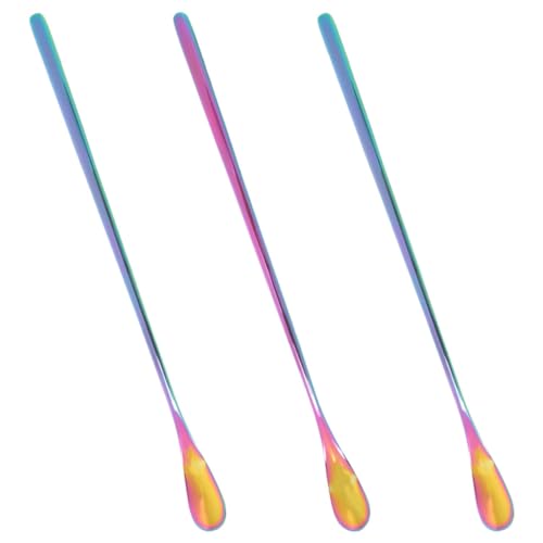 NOLITOY Pet Feeding Spoon Set Small Reptile Food Scoop Lizard Food Spoon Stainless Steel Easy to Lightweight for Tortoise Lizard Pack of 3 - color: As Shown 1