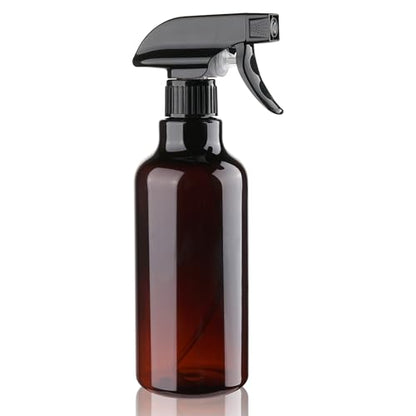 12oz/350ml Plastic Spray Bottles 1 Pack, Adjustable Mist/Stream | Refillable heavy duty spray containers for plants, cooking, hair care and household cleaning - color: 16.9oz-Brown