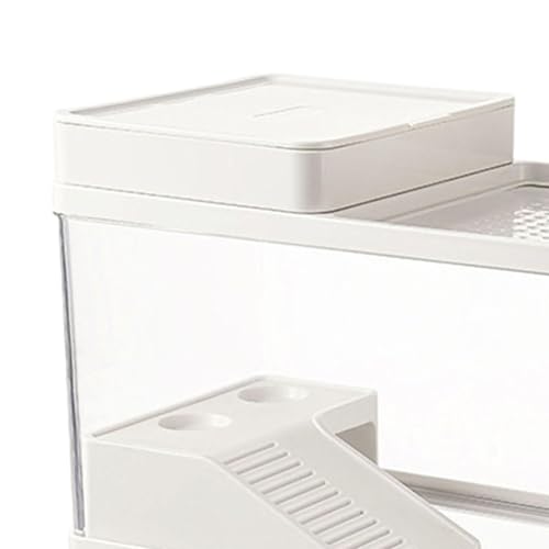 Aquarium Accessories for S, Transparent Multi-Function Drainage System for Terrarium, Bearded Dragon, Terrapin, Small Reptile, White