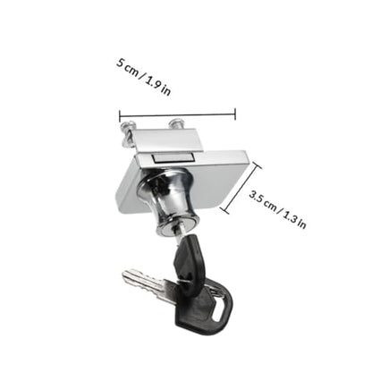 IMIKEYA Zinc Alloy Glass Cabinet Lock 5-8mm Anti-Theft Security Lock with 2 Keys for Display Case Door Furniture Hardware