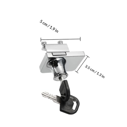 IMIKEYA Zinc Alloy Glass Cabinet Lock 5-8mm Anti-Theft Security Lock with 2 Keys for Display Case Door Furniture Hardware