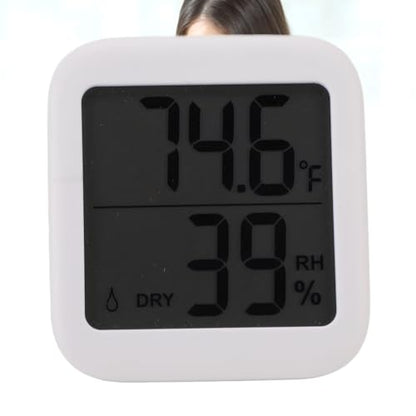 Digital Thermometer Hygrometer Accurate LCD Display Indoor Temperature Humidity Meter for Home Office Greenhouse ABS Black 2.68x2.93x0.59in