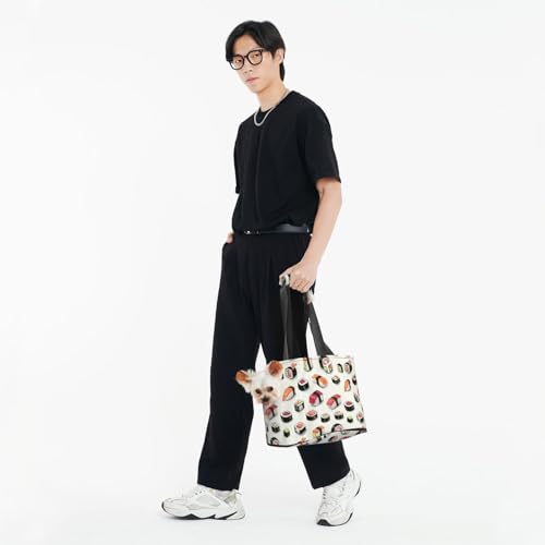 Small Pet Carrier Purse Bag, Sushi and Sashimi Print Shoulder Bag for Dogs Cats, Puppy Tote Travel Handbag - color: Sushi And Sashimi