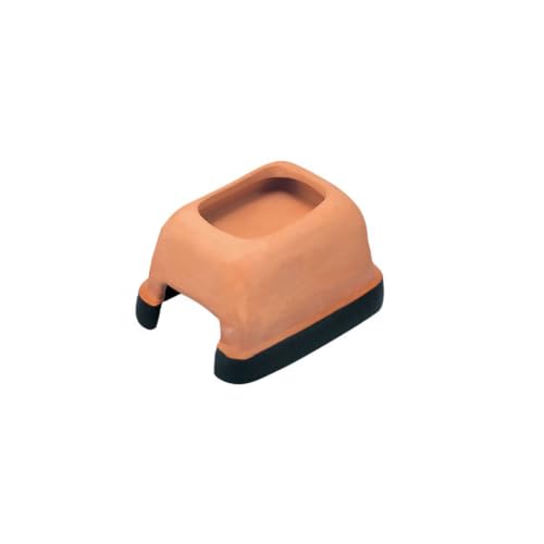 OMEM Premium Reptile Humidification Cave with Basin for Leopard Geckos Professional Clay Pottery Hideaway (Small) - size: Small