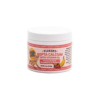 Fluker's Strawberry Banana Flavored Repta Calcium with Vitamin D3, 4 oz - size: 4-Ounces