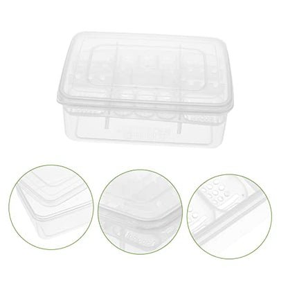 2pcs Reptile Hatching Breeding Box Compartments Transparent Incubation Tray for Easy Observation Reusable and Easy to Clean Reptile Tool for Lizards and Snakes