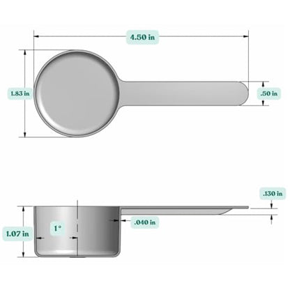 8 Teaspoon (39 mL | 1.32 Oz.) Long Handle Plastic Measuring Scoop for Coffee, Protein Powder, Pet Food, Spices, Grains, Dry Goods – Food-Grade BPA-Free (Pack of 1) - size: 39 mL | 8 Teaspoon | 1.32 Oz.