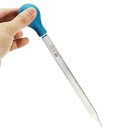 2Pcs Glass Graduated Dropper Pipette for Liquid Essential Oil, 10ml Lab Dropper Pipettes Transfer with Rubber Cap and 1Pc Cleaning Brush - size: 2 pcs
