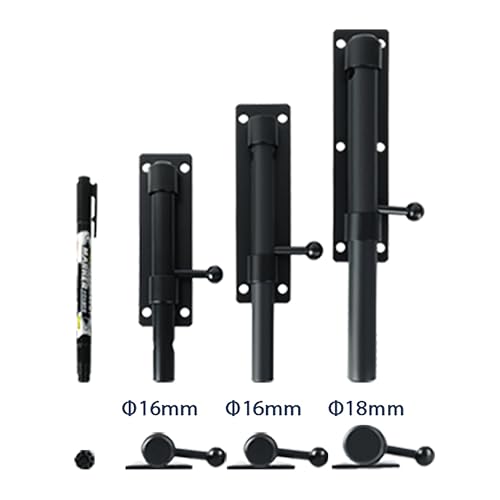 Alise 8inch Barrel Bolt Latch, Slide Bolt Latch, Heavy Duty Solid SUS304 Stainless Steel Slide Lock for Wooden Fence,Barn Door,Interior or Outdoor Door.Matte Black | SUS304 Stainless Steel Padlock-Style Slide Bolt Latch,Security Gate Latch for Wooden Fenc