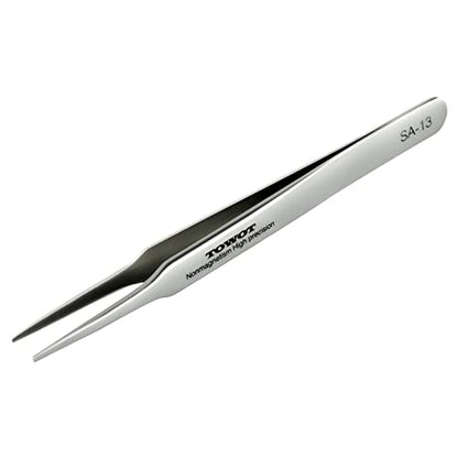 Precision Tweezers, Stainless Steel Pointed Tweezers for Craft, Electronics, Soldering, Experimental Work, Jewelry-Making, Non-Magnetic Industrial Tweezers by TOWOT - size: 120mm