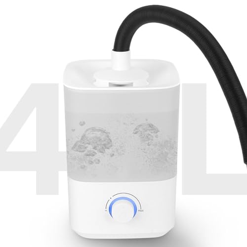 Reptile Humidifier Misting System with Large 4L Top Fill Water Tank Adjustable Fog Volume and Quiet Suitable for Home Amphibian Plants, Knob Type