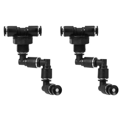 DONGKER Reptile Misting Nozzles,1/2PCS 360° Adjustable Reptile Mister Spray Nozzle Connect 1/4'' Tub for Rainforest GreenhouseTank Pet Cooling - color: 2PCS