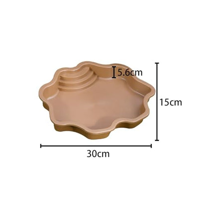 Reptile Water Bowl with Ramp, 11.81 x 5.91 x 2.20 in Terrarium Bathing Pool for Tortoises, Geckos, and Chameleons, Light Brown - color: Light brown