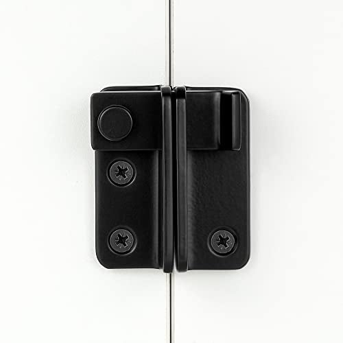 2 Set Black Flip Latches with Padlock Hole，2.36”x2.12”Slide Bolt Latch | Stainless Steel Sliding Barn Door Lock ,for bedroom,drawer,Wine Cabinet,cabinet,garage,window,pet enclosures - color: Black left open_2 Pack