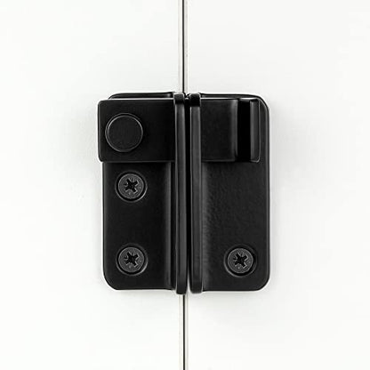 2 Set Black Flip Latches with Padlock Hole，2.36”x2.12”Slide Bolt Latch | Stainless Steel Sliding Barn Door Lock ,for bedroom,drawer,Wine Cabinet,cabinet,garage,window,pet enclosures - color: Black left open_2 Pack