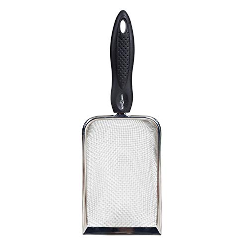 REPTI ZOO Reptile Sand Stainless Steel Fine Mesh Reptile Substrate Metal Sand Shovel Terrarium Substrate Long-Lasting Litter Cleaner Corner Scoop