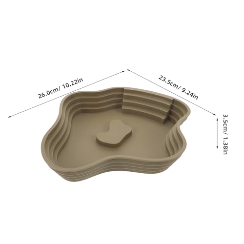 Lake Shaped Bathing Tub for Reptiles, Tortoise Bathing Pool with Steps - Water Dish for Animal Gecko Frog Daily Soaking and Resting