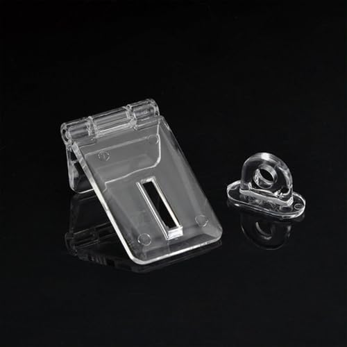 SEIWIEI Mini Hinge Hasp Acrylic Lock Clear Hinge Hasp Transparent Lock Latch Hasp Lock Easy to Use for Doors, Cabinets, Windows(3 Pcs) - size: 3 Pcs