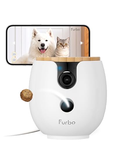 Furbo Mini 360° Pet Camera [No Monthly Fee] | Clear 2K QHD Video, 360° Rotating View, Barking/Meowing Alerts, 2-Way Audio, Color Night Vision, Pet Monitoring, No AI Alerts - style: Mini 360° Camera