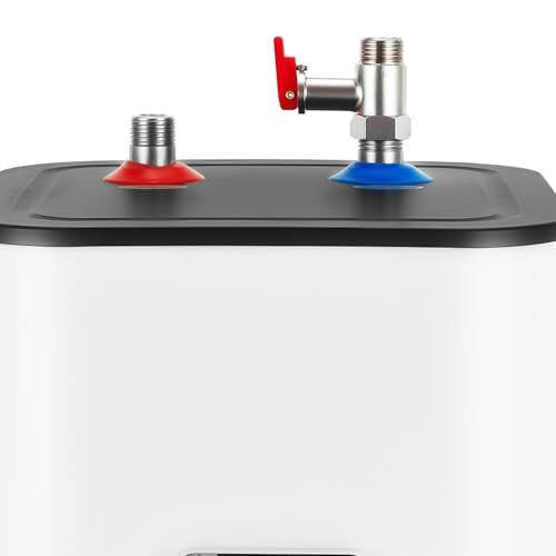 Small Tank Water Heater Electric, 2 Gallon Mini Under Sink Water Heater, 110V Tankless Water Heater Electric, 1500W Point of Use RV Water Heater for Rv Trailer (Top Outlet) - style: Top Outlet