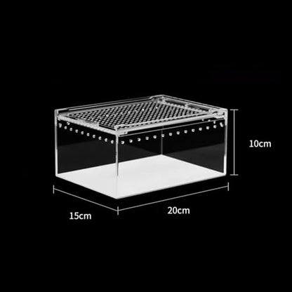 Reptile Breeding Box Enclosure Tank with Sliding lid Animal Habitat cage Hatching case pp Material Transparent Construction Suitable for Reptile Care