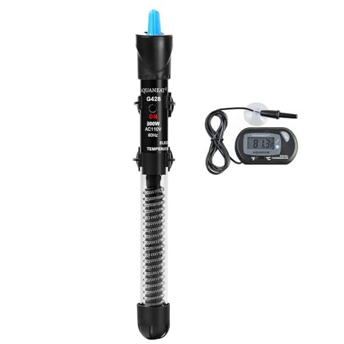 AQUANEAT Aquarium Heater, 300W Fish Tank Heater, Adjustable Submersible Water Thermostat with Digital Thermometer - size: 300W