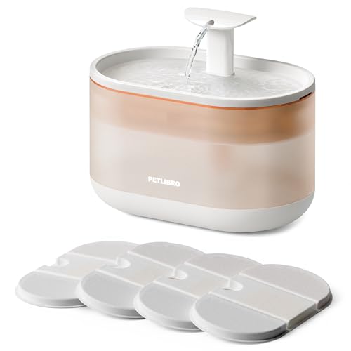 PETLIBRO Cat Water Fountain Ultra Quiet with Two Flow Modes, Large-Size Filter Capsule Pet Water Fountain, 71oz/2.1L Visible Water Level Dog Water Dispenser for Cats & Dogs