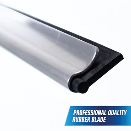 Unger Professional Connect and Clean 2-in-1 Squeegee and Scrubber, 6” Window Cleaning Tool, Commercial and Residential Use, Washer Cleaner Supplies to Remove Excess Water and Dry - size: 6-inch, style: 6" 2-in-1 Window Cleaner II