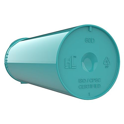 60 Dram CR Plastic Packaging Pop Top Containers - Child Resistant Travel Holder Vial Bottles - 75 qty (Aqua) - color: Aqua