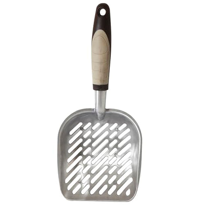 Petmate Metal Cat/Kitty Litter Scoop, Deep Shovel, Premium Non-Stick Large Scooper with Non-Slip Handle & Curved Design for Maximum Coverage