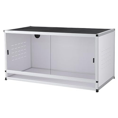 PVC Reptile Enclosure 76 Gallon ToxiRium Large Reptile Terrarium 44''x20''x20 Tank for Bearded Dragon Gecko Lizard Snake,Wide Breeding Lounge Vivarium Area with Sliding Doors Lock - size: 44x20x20'' - 76 Gallon - 1pc