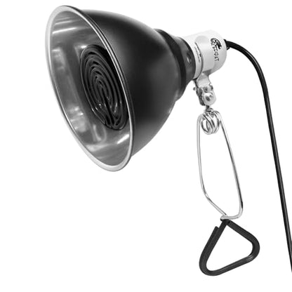Reptile Lamp Bulb Fixture 5.5 Inch Deep Dome with Switch - Ideal for 60W/75W/100W/150W Heat Lamp Bulbs, Compatible with All E26 UVA/UVB/Basking Heat Bulbs, Supports Up to 150 Watts - style: Cone Dome (Max 150W)