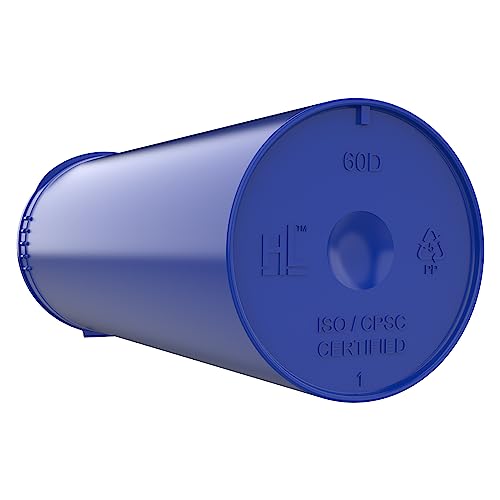 60 Dram CR Plastic Packaging Pop Top Containers - Child Resistant Travel Holder Vial Bottles - 75 qty (Blue) - color: Blue