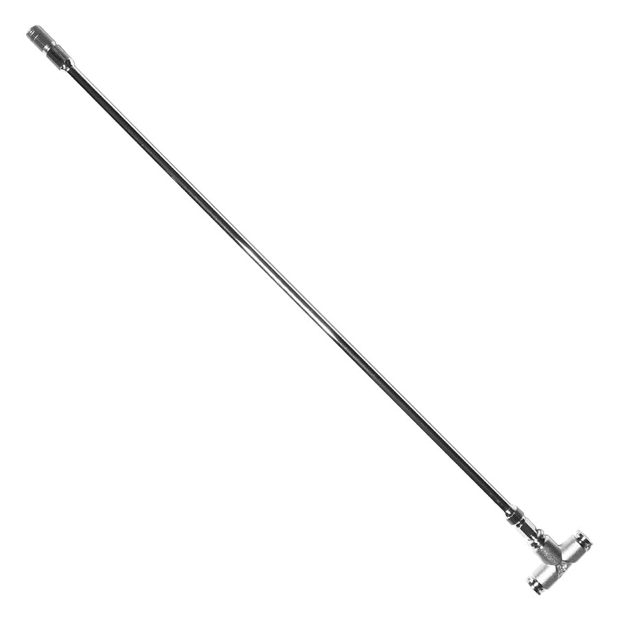 Straight Stainless Steel Riser Complete, 15 Inch, Silver, with 1/4" Push-to-Connect Tee and .30mm Slimline Insect Misting Nozzle Tip