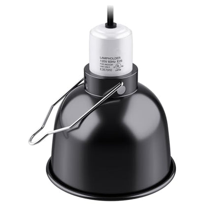 Reptile Light Fixture – 5.5'' Dome Lamp with Ceramic Socket, Reptile Heat Lamp Fixture for Heat Emitter & Basking Bulbs, for Bearded Dragon, Snake, Chameleon, Turtle & Terrarium Tank Accessories - style: 5.5'' Dome