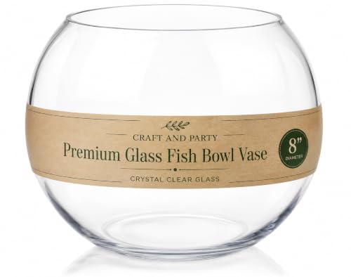 Glass Bubble, 6" Height x 8" Width Glass Fish Bowl Vase, Bubble Bowl vase for Terrarium, Flower vase Centerpiece - size: Bubble Bowl : 5.8" Height x 8" Width