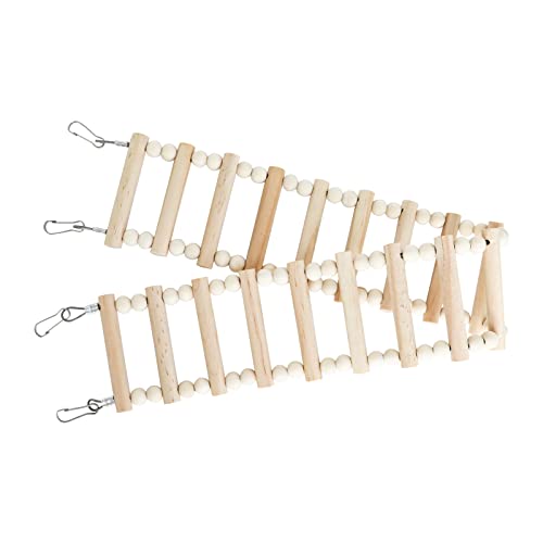 Rat Ladder Bridge Toy, Rat Climbing Toys, Natural Wooden Hamster Ladder Bridge Toy, Cage Accessories for Bird Parrots Parakeets Hamster Cockatiels Sugar Gliders - 18 Steps - 25.98 x 3.14 Inch - size: 18 Steps - 26 × 3 Inch