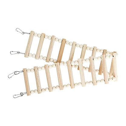 Rat Ladder Bridge Toy, Rat Climbing Toys, Natural Wooden Hamster Ladder Bridge Toy, Cage Accessories for Bird Parrots Parakeets Hamster Cockatiels Sugar Gliders - 18 Steps - 25.98 x 3.14 Inch - size: 18 Steps - 26 × 3 Inch