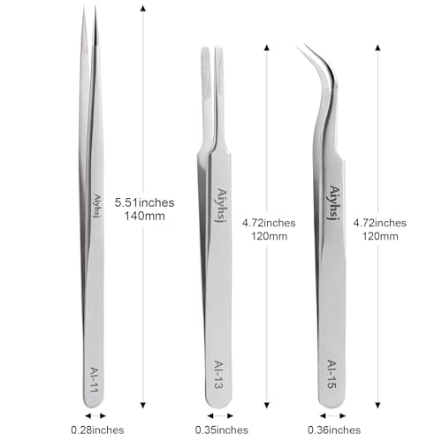 3PCS Precision Tweezers Set, Upgraded High-end Stainless Steel Tweezer | For Craft, Electronics, Soldering, Model, Laboratory Work, Jewelry-Making - style: Set