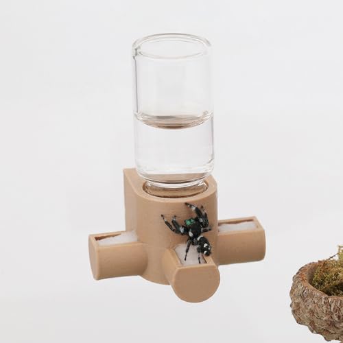 Jumping Spider Water Dispenser, Magnetic Hanging Feeder,Suitable for Jumping Spiders,Tarantulas, Praying Mantises,Arboreal Animals, and Other Small Animal Enclosure Accessories,5ML (Wooden) - color: Wooden