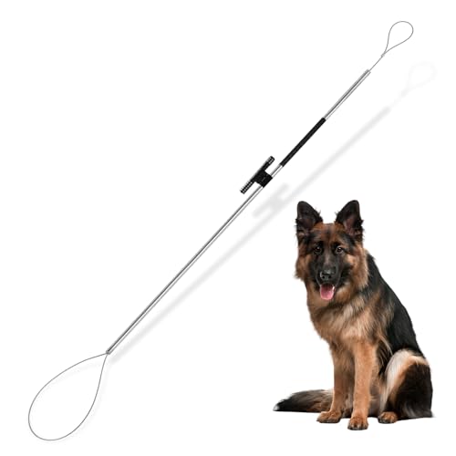 45"-59" Animal Control Pole Dog Catch Rod Noose Holder Tool for Medium Large Wildlife Handling Dogs Feral Cat Raccoons Hog Pig Fox Coyote Bulldog Wolf Goat - size: 45-inch