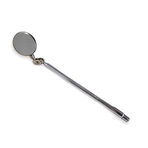 RIVERWELD Adjustable Telescopic Inspection Mirror Swivel Arm | Pocket Clip Tools Retractable Handle 360 Swivel