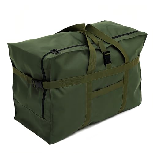 Large Duffel Bag, Waterproof Carry on Weekend Overnight Storage Bag over Luggage for Airline, Travel, Camping, Moving - color: 120L-Dark Green