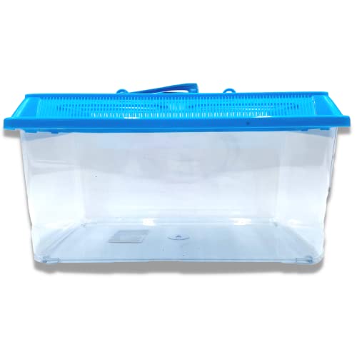 Needzo Hermit Crab Tank with Carrier Handles, Plastic Terrariums for Reptiles, Crabs, Lizards, and More, 12.5 inches