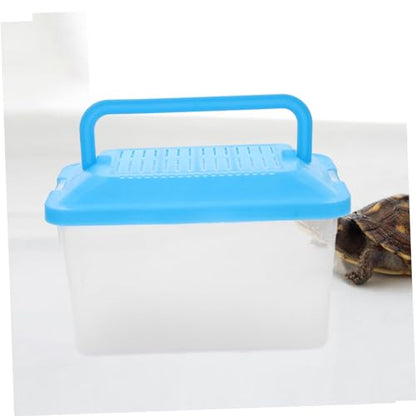 FRCOLOR 2pcs Travel Size Turtle Tank Reptile Feeding Tank Plastic Aquarium Cage Breeding Box - color: Multix2pcs, size: 15x11cmx2pcs