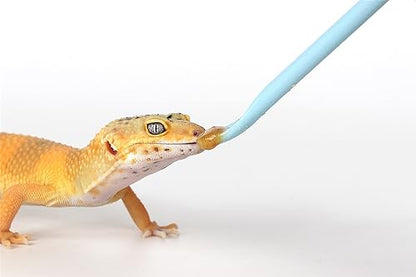 2Pcs Blue Reptile Feeding Spoon, Crested Gecko Food Mixing Stirrer | Food Grade Spatula Head, Scrapes Jar Edges Clean, Smooth Mixing for Reptile Powder Fruit Gel Diet - size: 1 Ounce (Pack of 2)