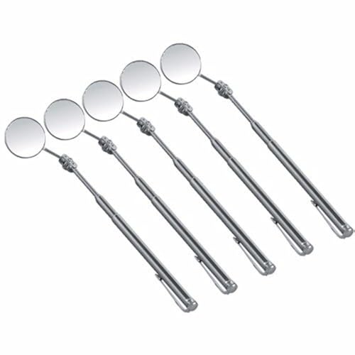 Wideskall® Retractable Telescopic Inspection Flexible Mirror Round Pocket Clip (Pack of 5)