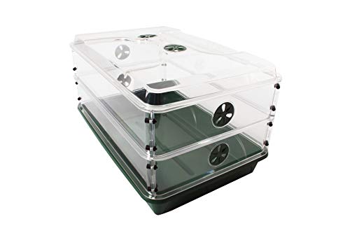 93807 Domed Propagator, 2 Height Extenders, Green - size: 2 Side Extenders with no Clip Set