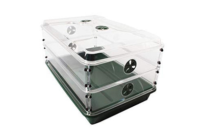 93807 Domed Propagator, 2 Height Extenders, Green - size: 2 Side Extenders with no Clip Set