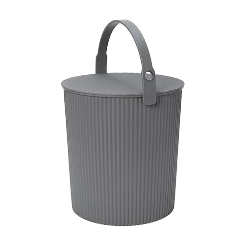 Hachiman Extra Large Bucket | Hands-Free Filling, Easy to Stack and Store, Indoor Outdoor Use - color: New Grey, size: Extra Large